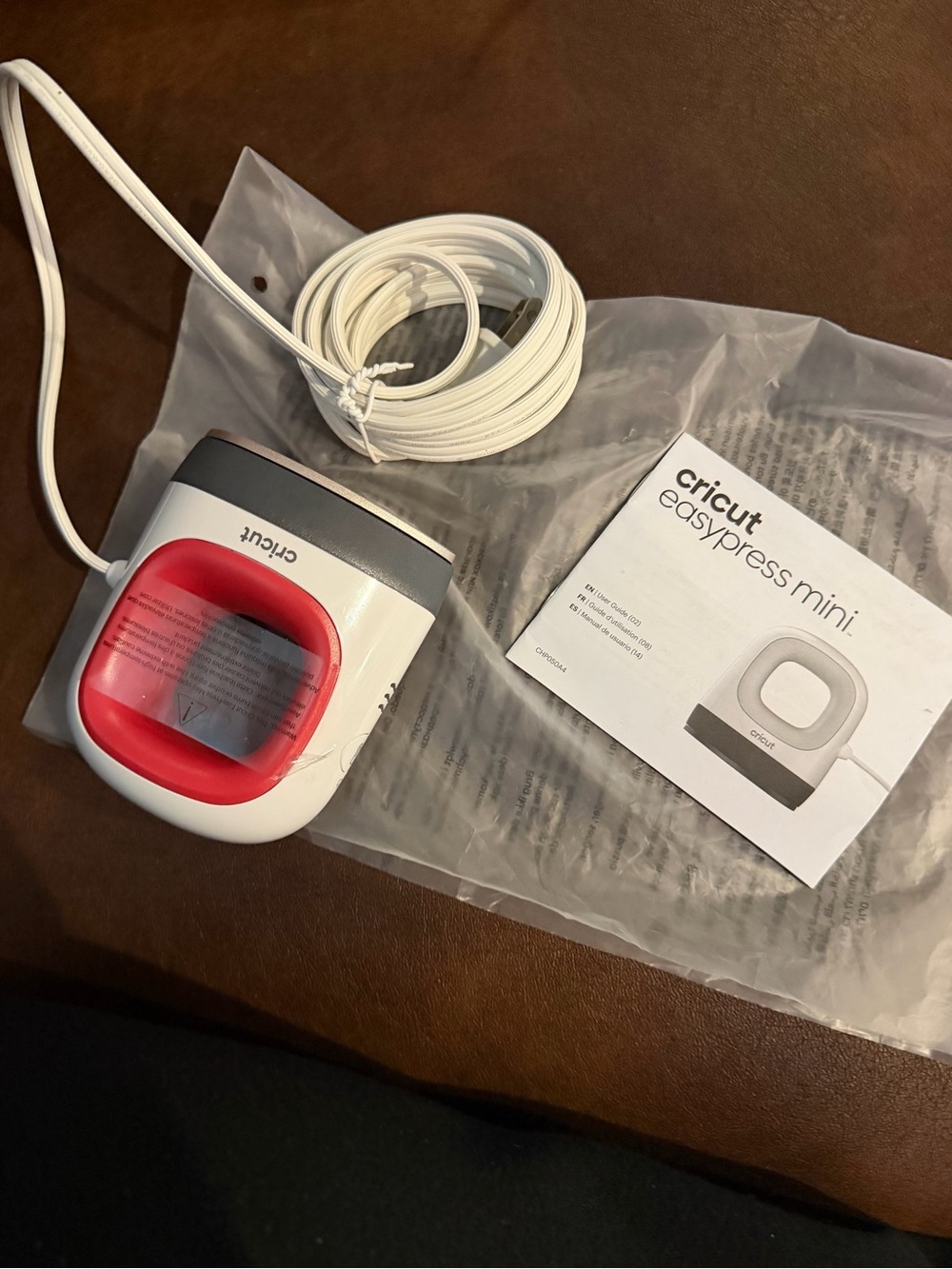 Cricut EasyPress Mini White with Red Accent and Gray Trim